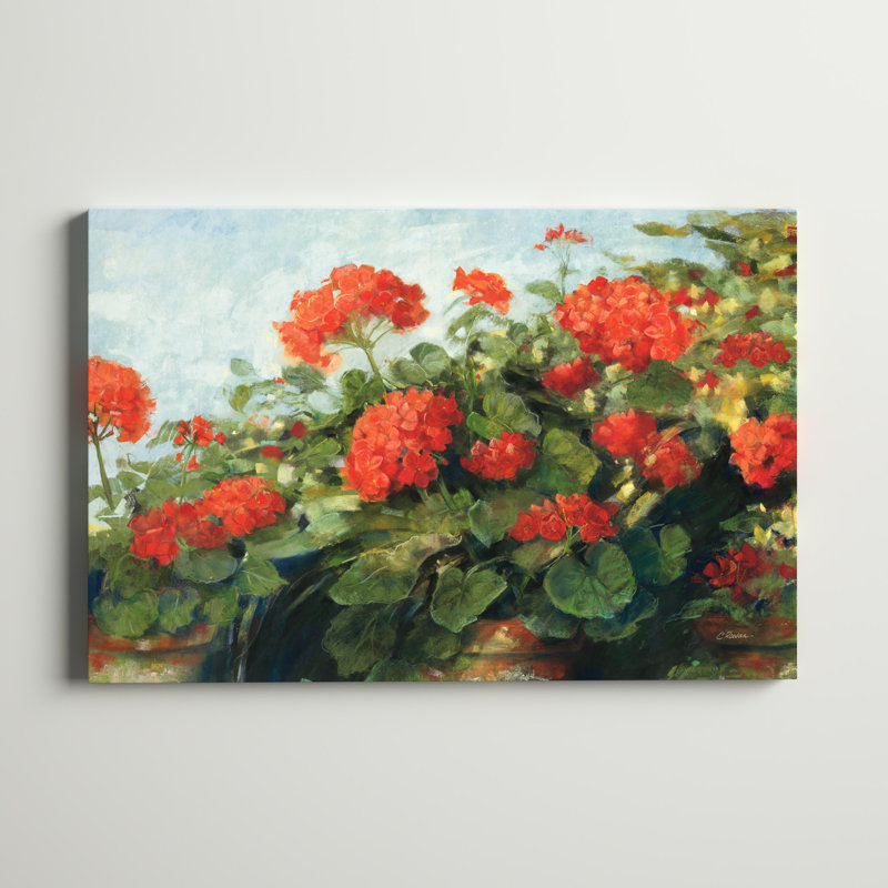 «Geranium Wave» par Carol Rowan, reproduction d'art sur toile tendue, H 24 po x l 36 po