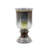 Glass Handmade Turned Style Pillar Hurricane Lamp with Smoked Glass Finish-1442586930