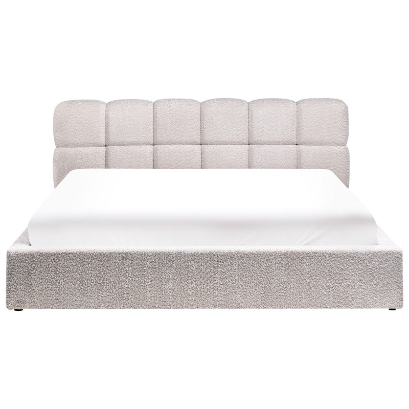 Ottoman Bed Boucle Chandale Light Beige, Super King (6')