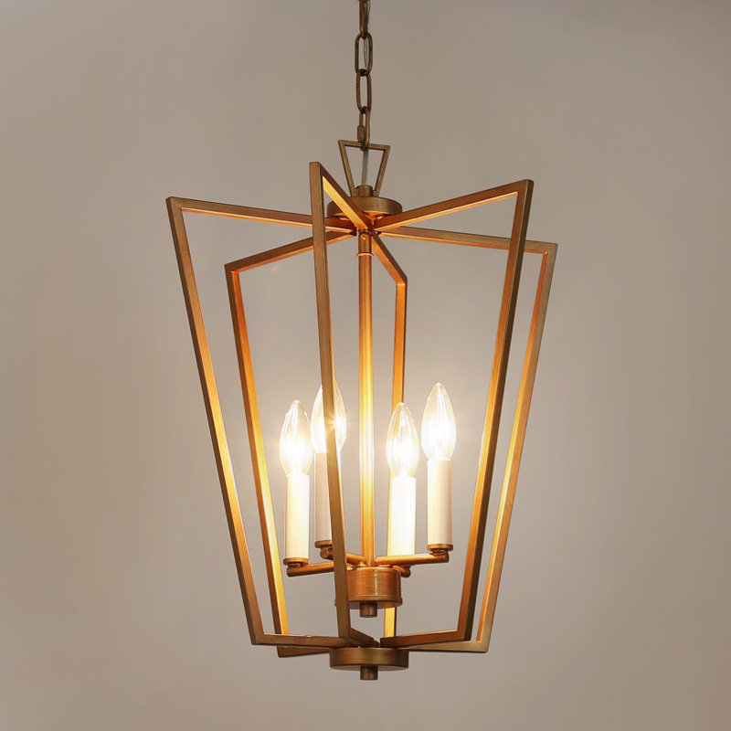 Lustre géométrique moderne unique à 4 lumières