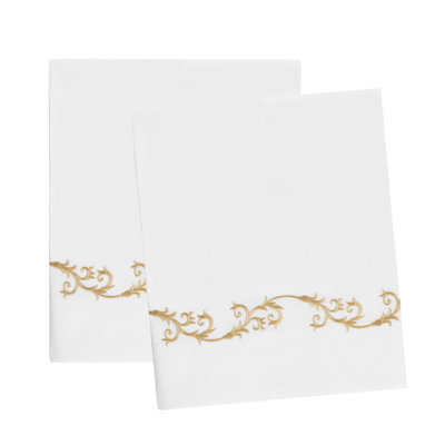Tuscany 275 Thread Count Floral 100% Cotton Percale Pillowcase