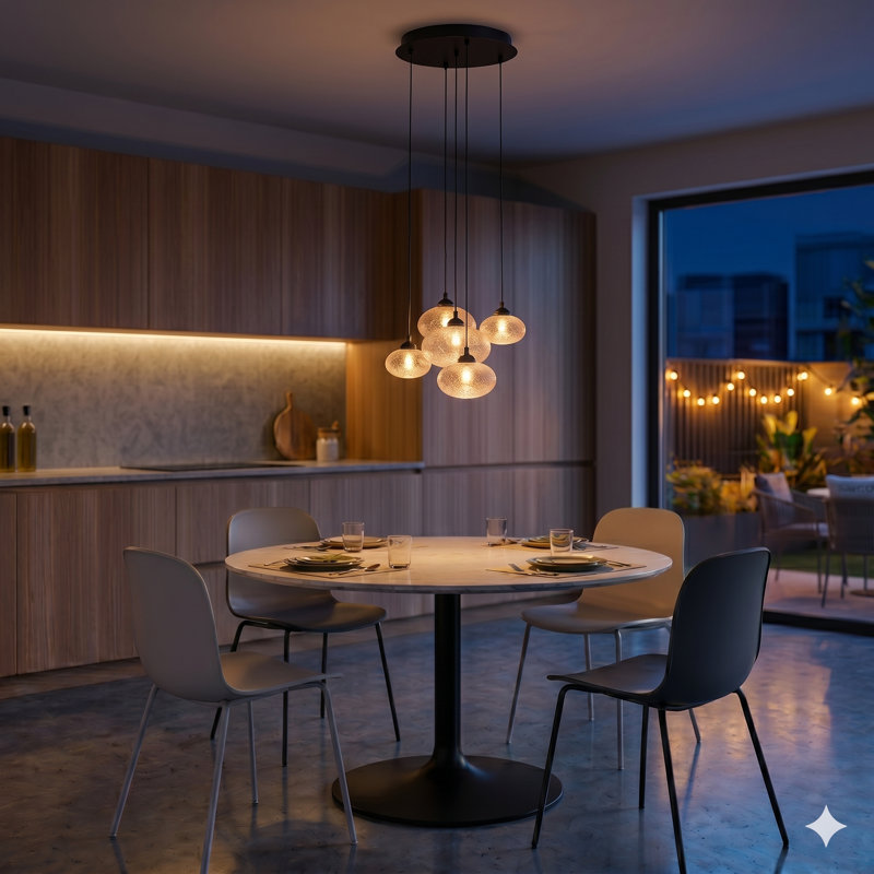 Alvie 5 - Light Cluster Pendant, Matte Black