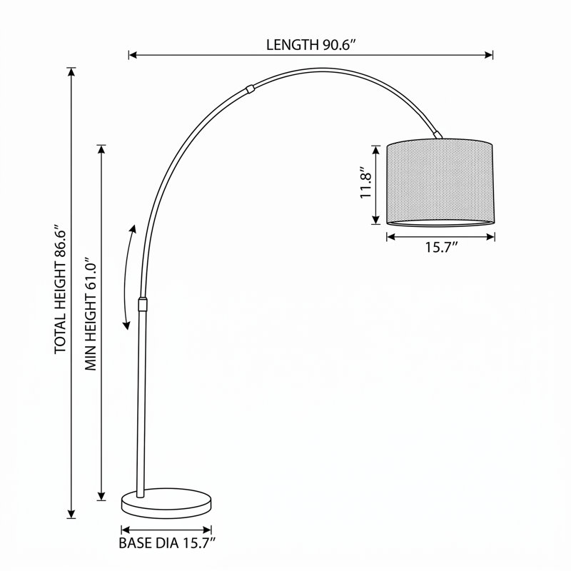 Lampe sur pied à niveaux intégrés Vogue Anthracite