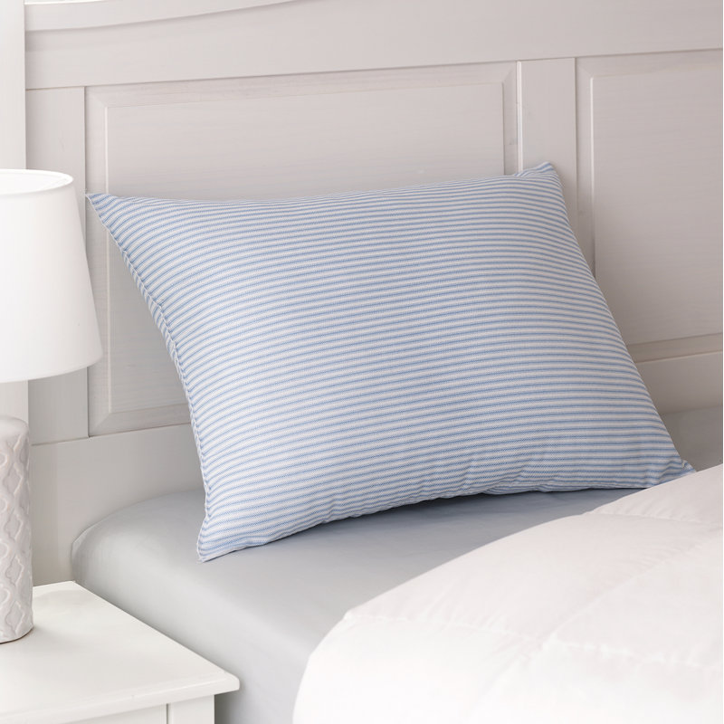 Blue Stripe Hypoallergenic Polyester Bed Pillow Set