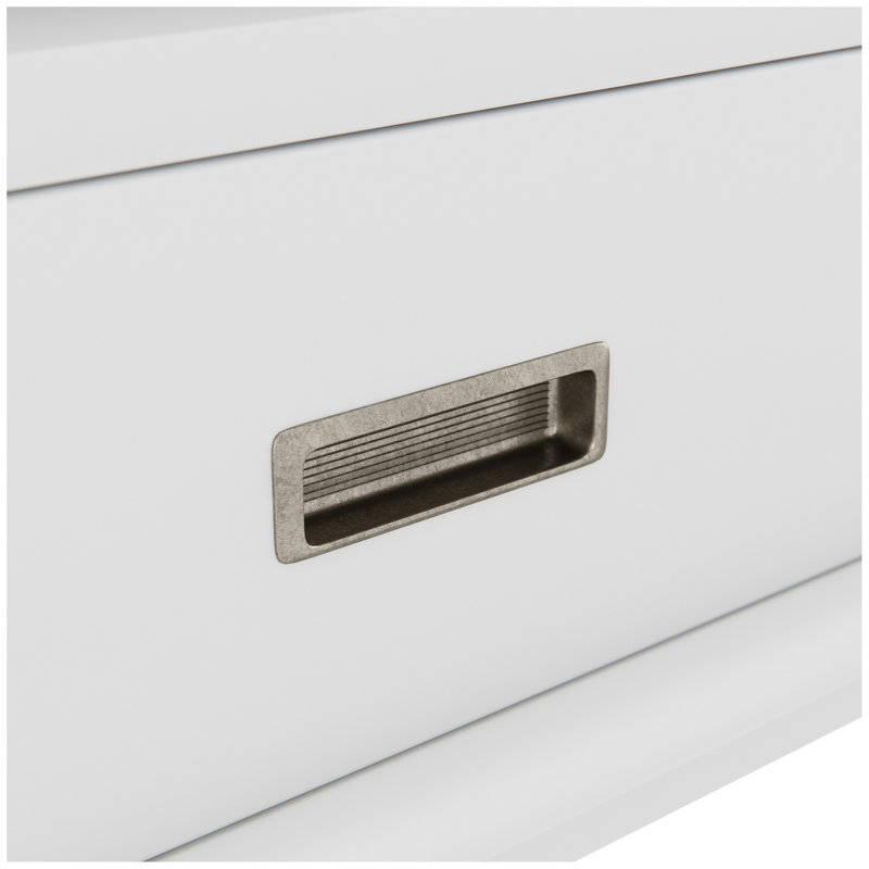 Draper - Bibliothèque Mid-Century et unité de rangement - Blanc, H 64 po x l 35 po x P 14 po, Blanc
