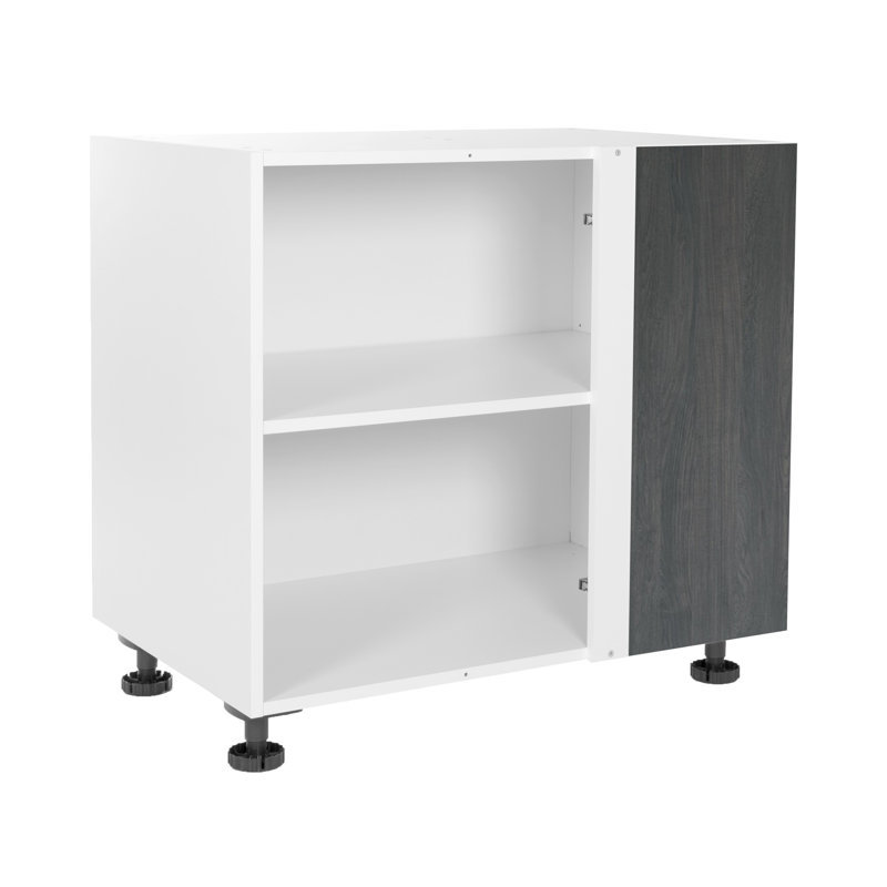 Quick Assemble Modern Style with Soft Close Blind Corner Base Kitchen Cabinet, Carbon Marine