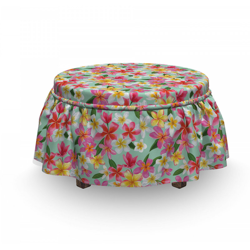 Housse pour repose-pieds à fleurs exotiques