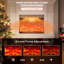 Electric Fireplace With Mantel, 1400W Faux Fireplace, Highly Realistic 3d Flame, Adjustable Temp, With Timer-949992650