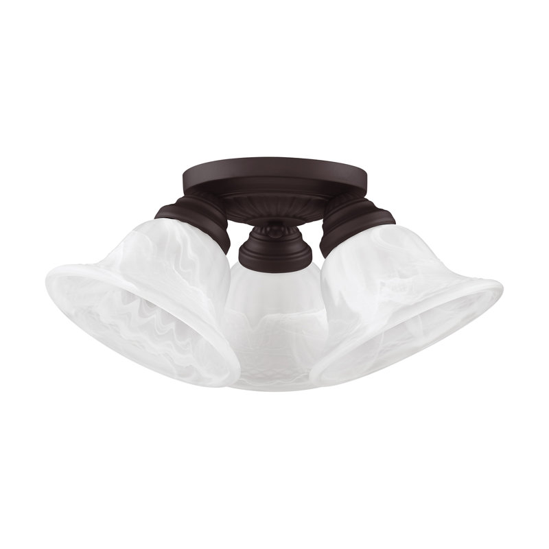 Glass Flush Mount, Bronze