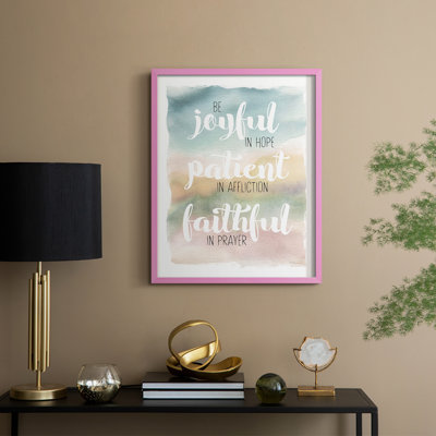 «Be Joyful», reproduction encadrée - bois massif