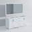 White Double Bath Vanity 72 In. W X 22 In. D, And 28 In. Mirror-117984772