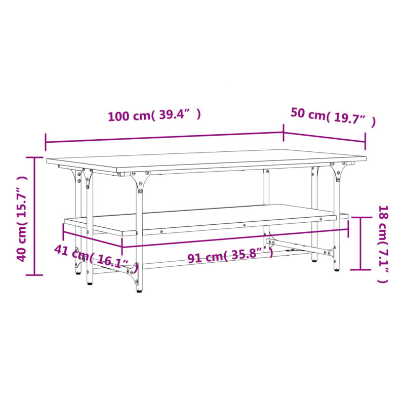 Elem Trestle Coffee Table with Storage, Black