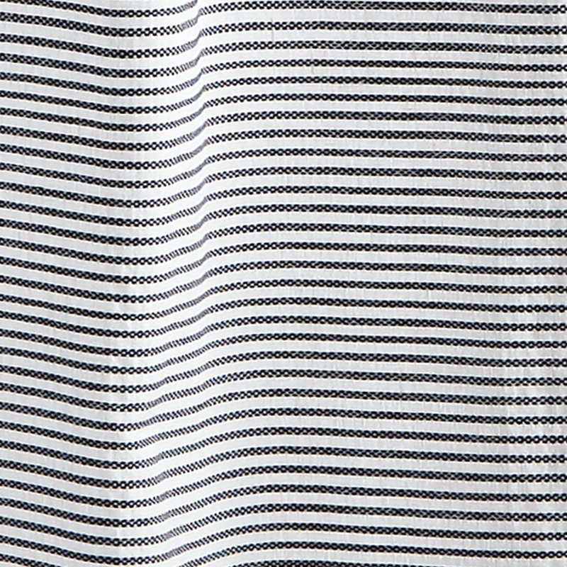 Panama Cotton Striped Shower Curtain, Navy