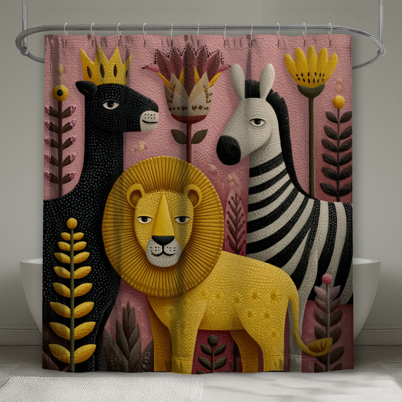 Rideaux de douche Lion Zebra, L 70 po x H 93 po