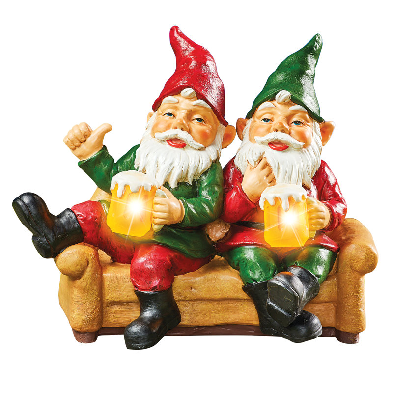 Solar-Powered Resin Garden Gnomes with Light-Up Beer Mugs