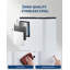 Poubelle de cuisine 16 gallons à double compartiment de 16 gallons, bac de recyclage et compost en acier inoxydable avec filtre anti-odeur, base à roulettes coulissantes et seau intérieur amovible pour le bureau à domicile-127350199