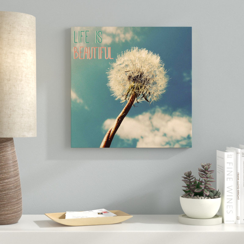«Life is Beautiful», reproduction de peinture à l'aquarelle, H 18 po x l 18 po x P 1 po, Toile tendue