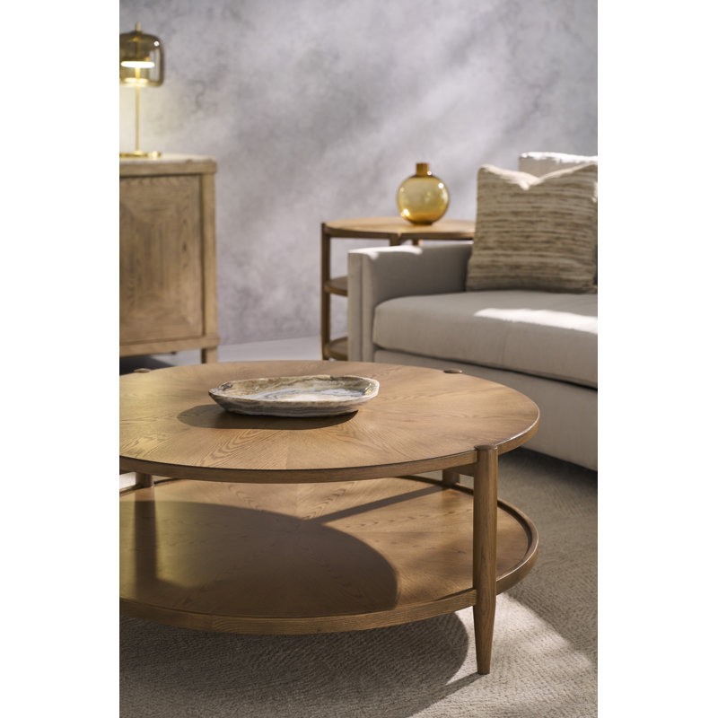 Maxwell Round Cocktail Table, Sunlit Oak
