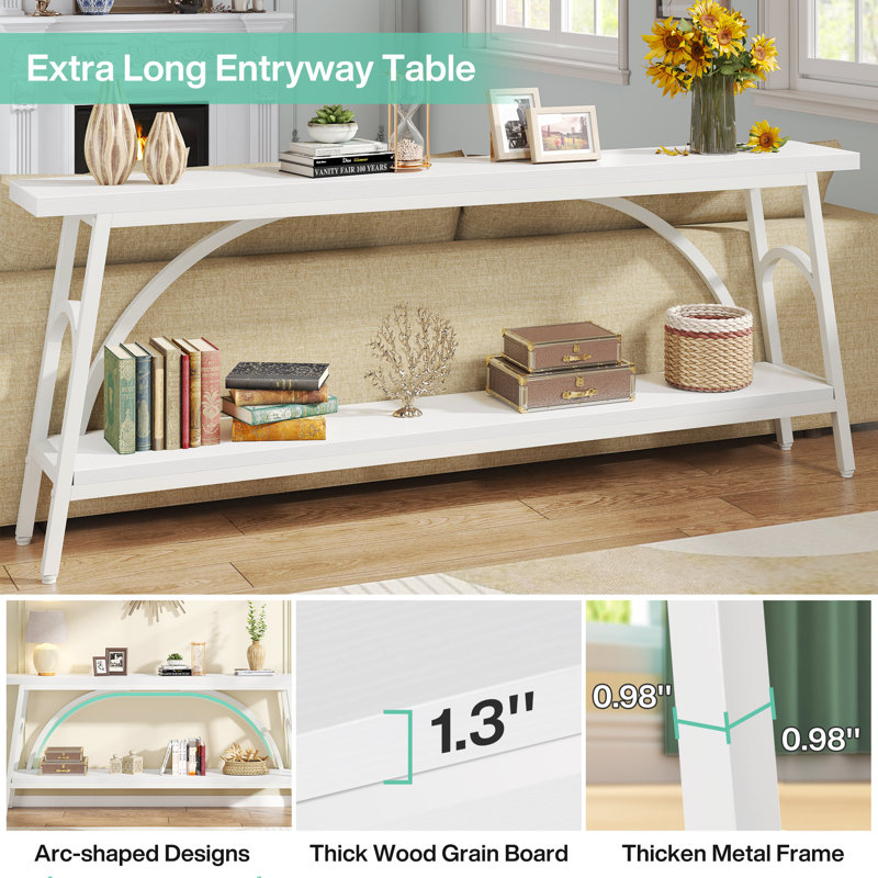Console 70,86 po Merga, Blanc / blanc