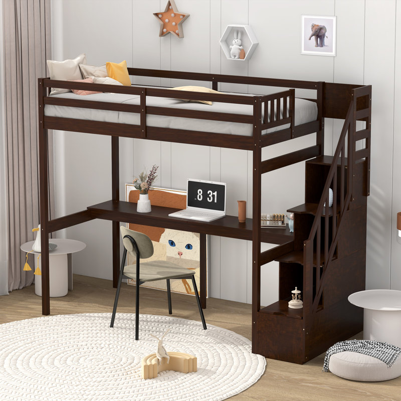 Lit simple Gihan avec bureau intégré