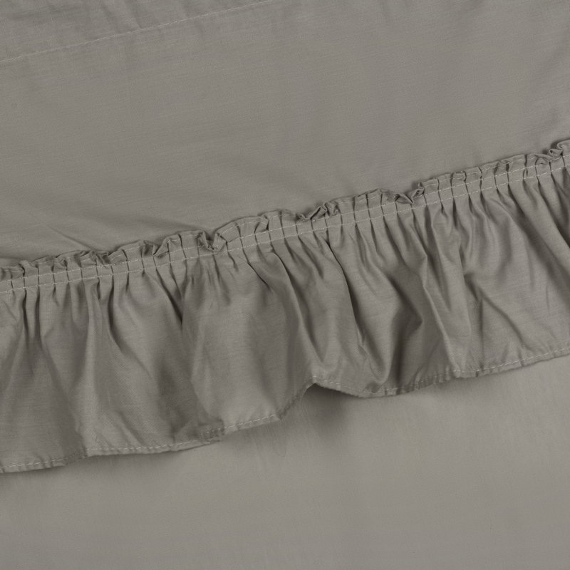 Ellis Solid Colour Tailored Cafe Curtain, 56" W x 36" L, Grey