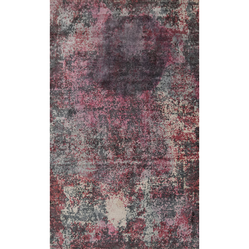 Tapis all-over moderne à motif abstrait 5 x 8