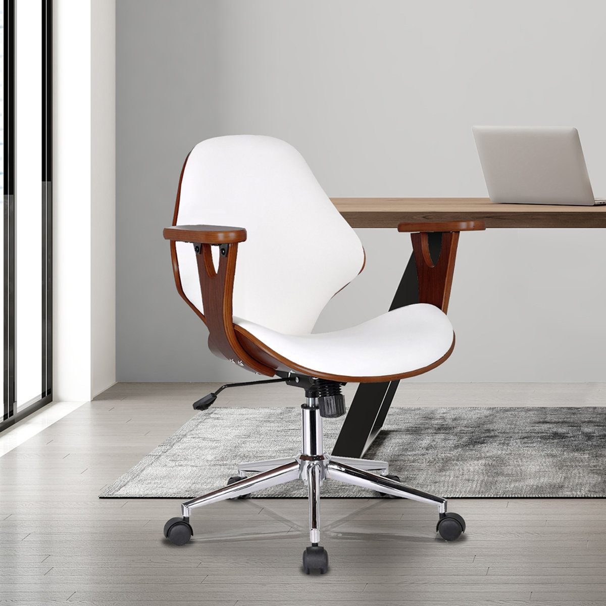 Barri Faux Leather Mid-Century Office Chair