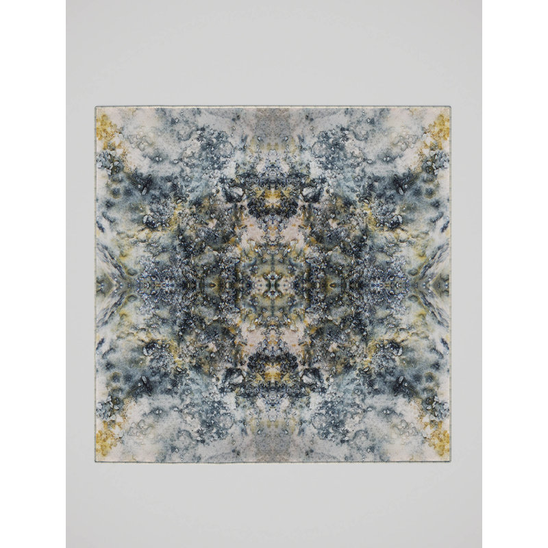 Heinecker Washable Floral Indoor Rug, Square 7'