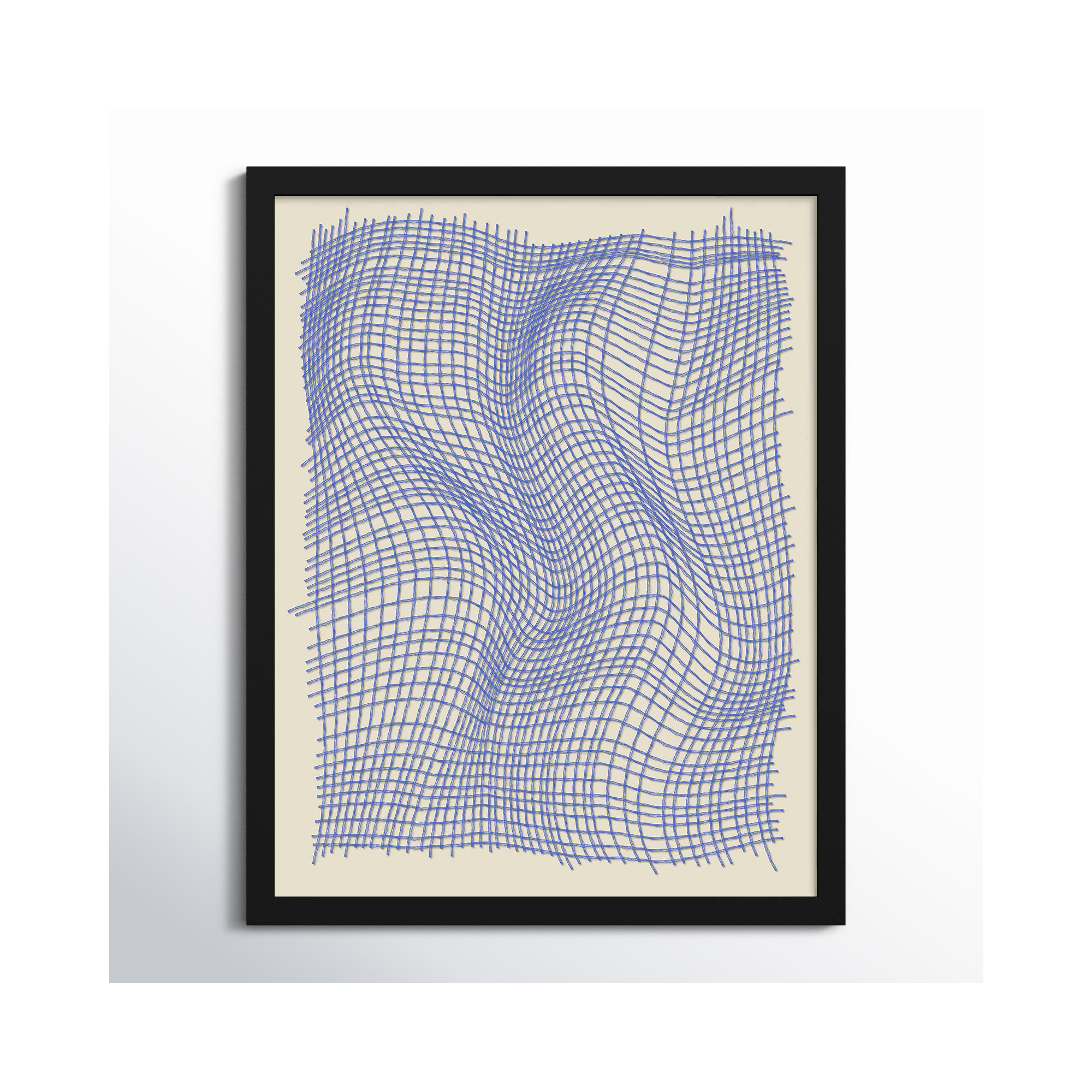 Netting 3 by Jacques Pilon, Black Single Structure Framed Paper, 38" H x 30" W x 1.25" D