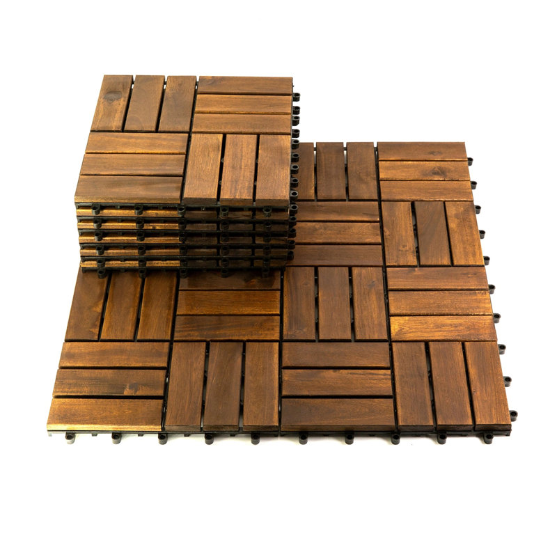 10 carreaux de plancher en bois d'acacia 10 pi