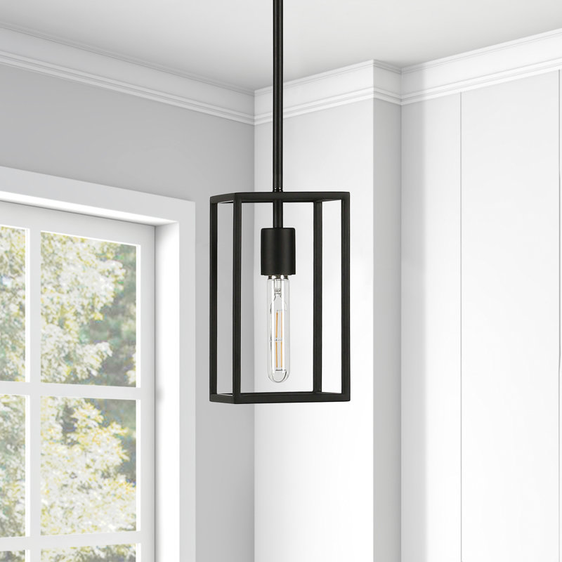 Luminaire suspendu simple à 1 lumière Chaima, Bronze noirci