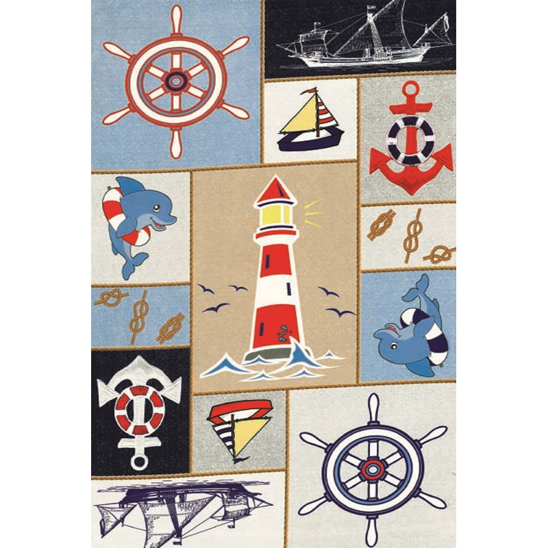 Kaison Kilim Blue/Red/Beige Rug, Rectangle 180 x 280cm