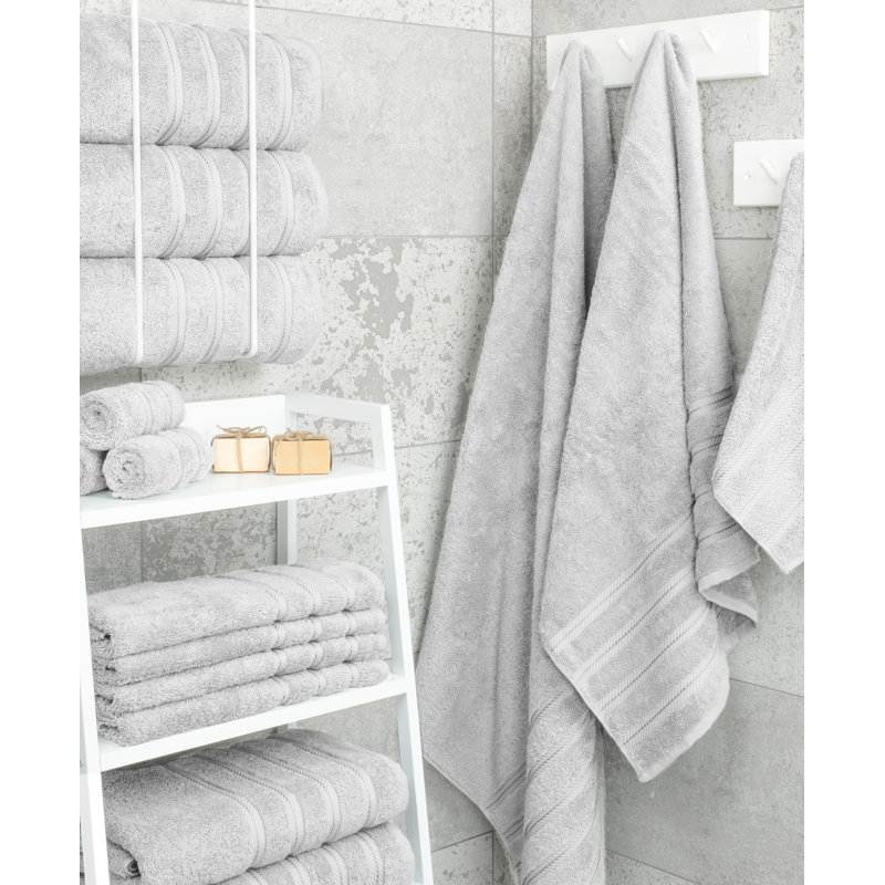 Serviettes de bain à séchage rapide 100% coton Edison Edison, Argent