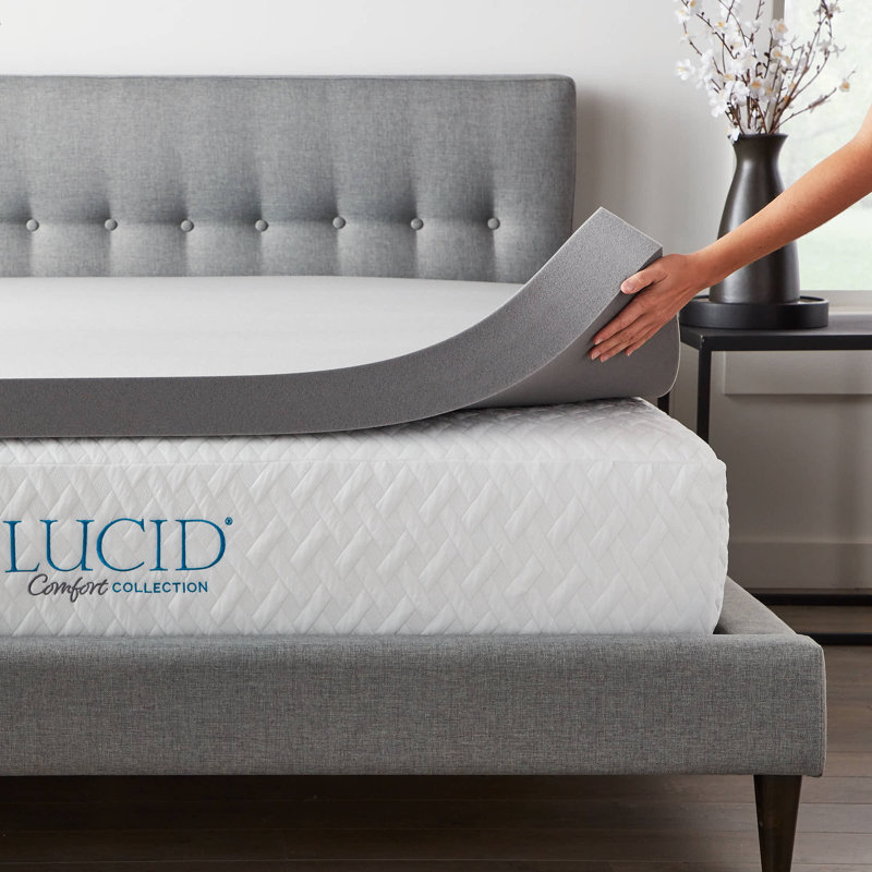 Lucid Comfort 4'' Memory Foam Mattress Topper, Full / Double