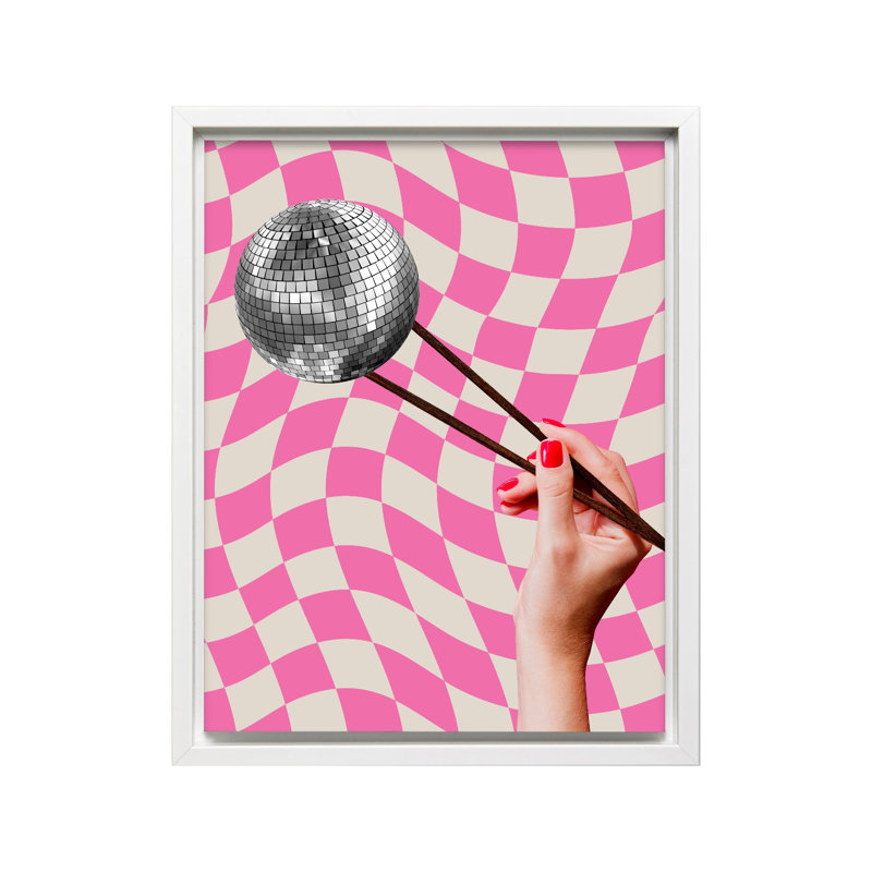 Disco Ball No1, Affiche, H 11 po x l 14 po, Encadrement brun