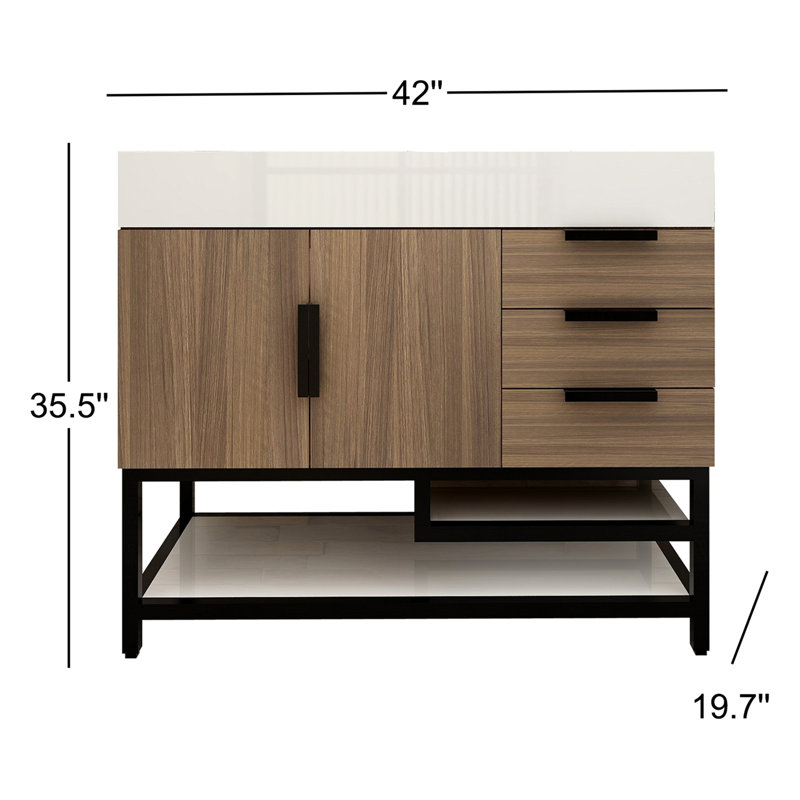 Ensemble de meuble-lavabo simple l 42 po, Bois