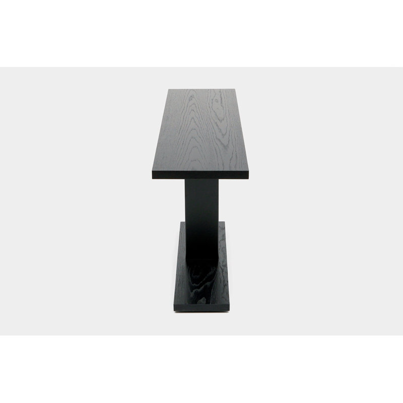Solid Wood Console Table, Black Oak, Powder Coated Matte Black, 30" H x 48" W x 12" D
