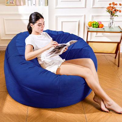 Gaint Bean Bag Chair For Adults, Bean Bag Couch With Luxurious Removable Velvet Cover & Sponge Filling, Oversized Floor Lazy Sofa For Bedroom, Living Room, Dorm