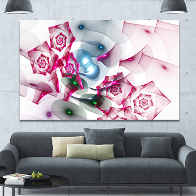 «Pink Roses», impression fractale sur toile tendue