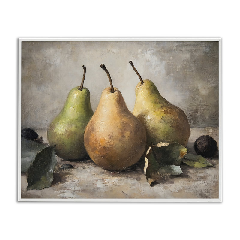 Poire Nature morte encadrée, estampe numérique, design par Franklyn Gregory, H 11 po x l 14 po