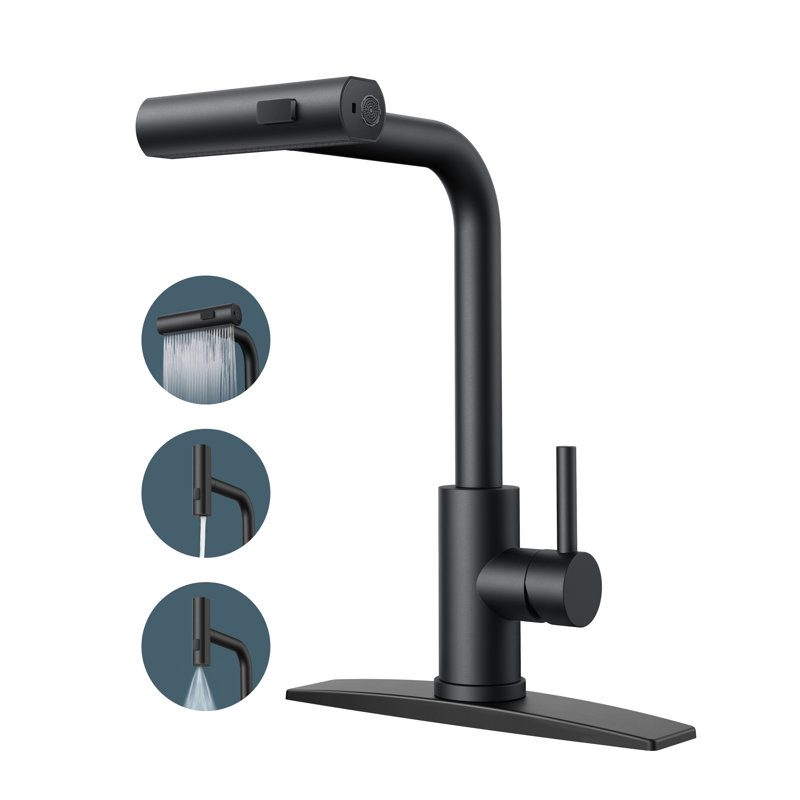  Robinet de cuisine à bec rétractable Forious® Ultra, Noir mat
