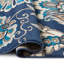 Tapis bleu à motif floral Caffey-1224757945