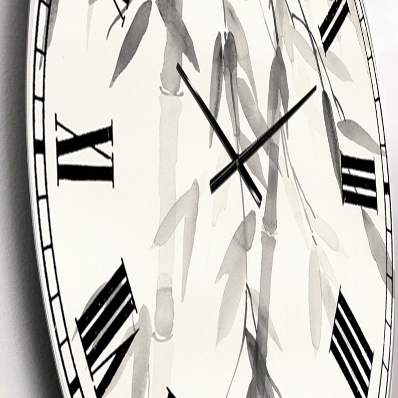 Horloge murale Swigart Bamboo Leaves II, Petit, Swigart feuilles de bambou simplistes V