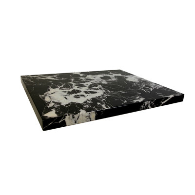 24"x 30", Black Artificial Granite Table Top with White Veining, Indoor Use
