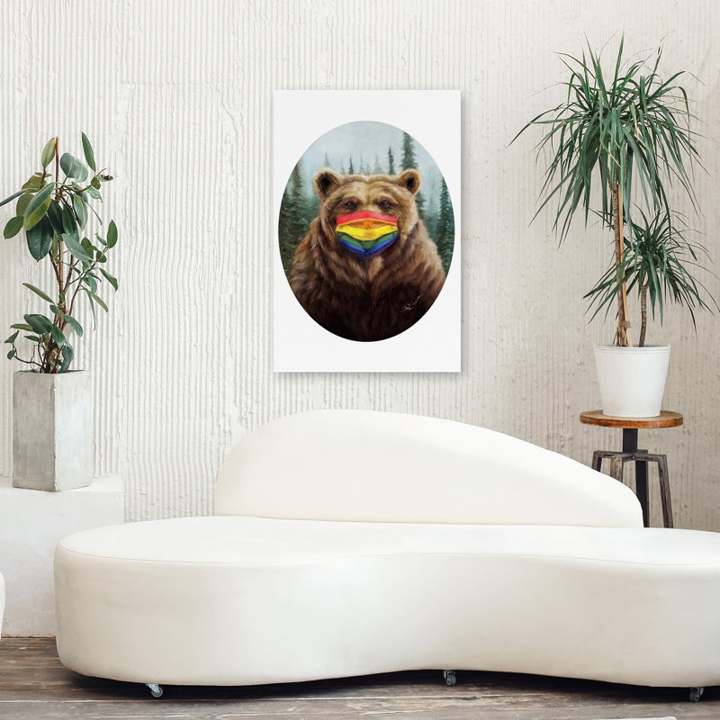 Bear Pride - animaux, surréalisme urbain et pop, humour, H 36 po x l 24 po