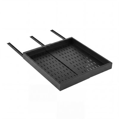 Organisateur d'armoire coulissant, largeur réglable (12,2 po à 18,9 po), tiroirs coulissants profonds de 20,47 po pour armoires de cuisine, comprend des bandes adhésives nano, noir