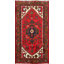 Tapis rouge en laine noué à la main de conception unique 3 pi 1 po x 4 pi 11 po Malak