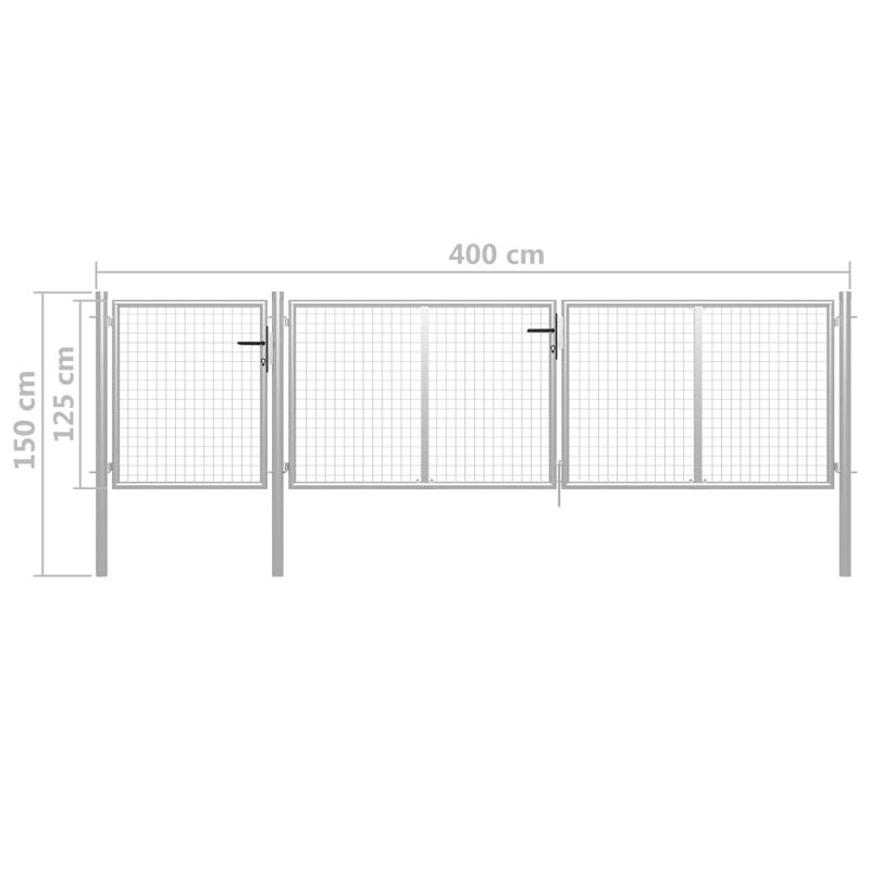 Adila 400 cm W Gate Fencing, 150cm H x 400cm W x 1cm D