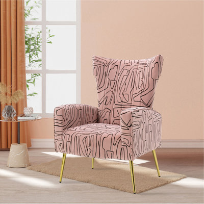Fauteuil d'appoint rembourré en velours
