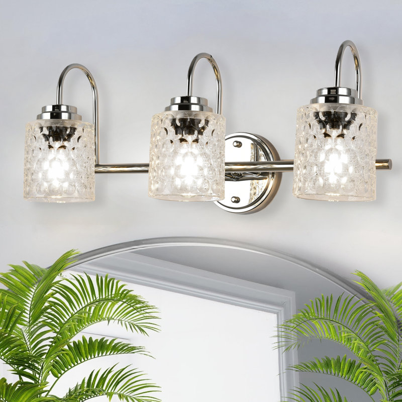 Éclairage pour meuble-lavabo à 3 lumières à intensité variable Nafissa, Chrome
